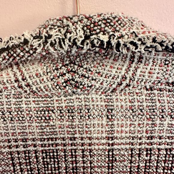 Max Studio Pink Black Tweed Fringe Open Blazer 3XL - Picture 11 of 12